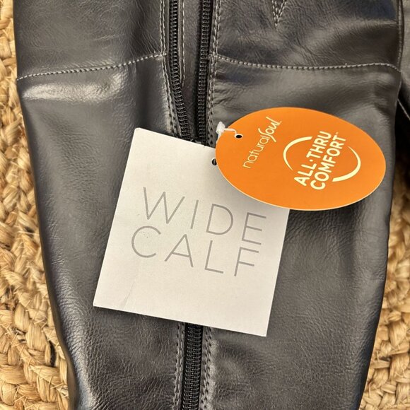 Natural Soul All-Thru Comfort Wide Calf Black Knee-High Boots 6.5M - Picture 3 of 7